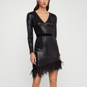 BCBG MAXAZRIA - Sequin and feather dress NWT